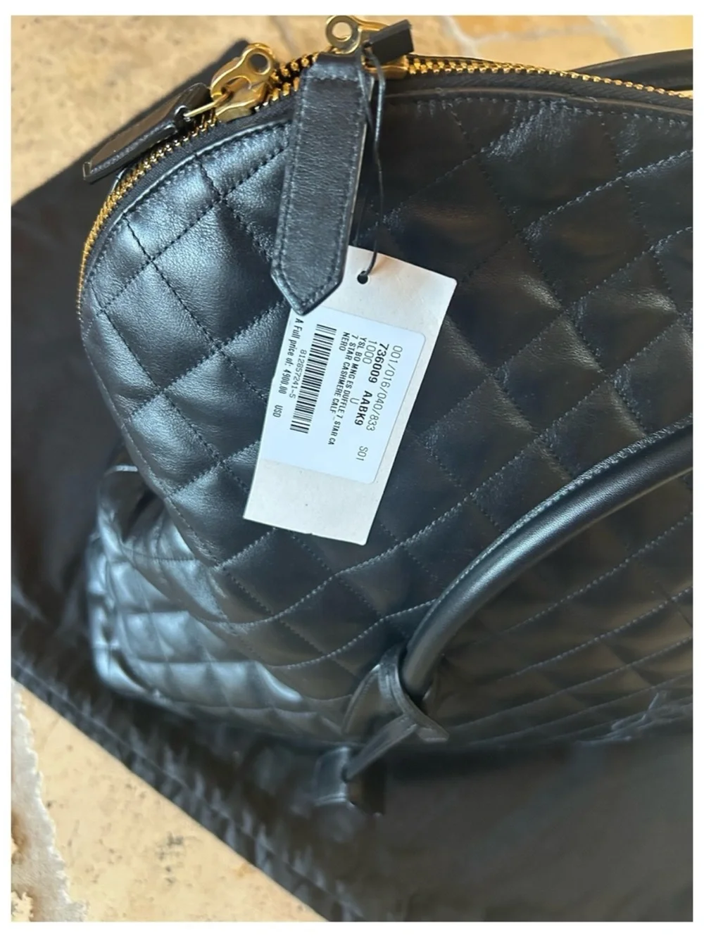 Saint Laurent YSL monogram ES giant Black Quilted Leather travel bag made Italy